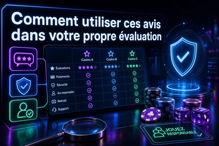 Comment utiliser ces avis dans votre propre évaluation