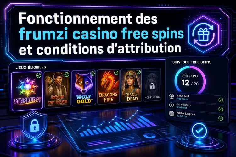 Fonctionnement des frumzi casino free spins et conditions d'attribution
